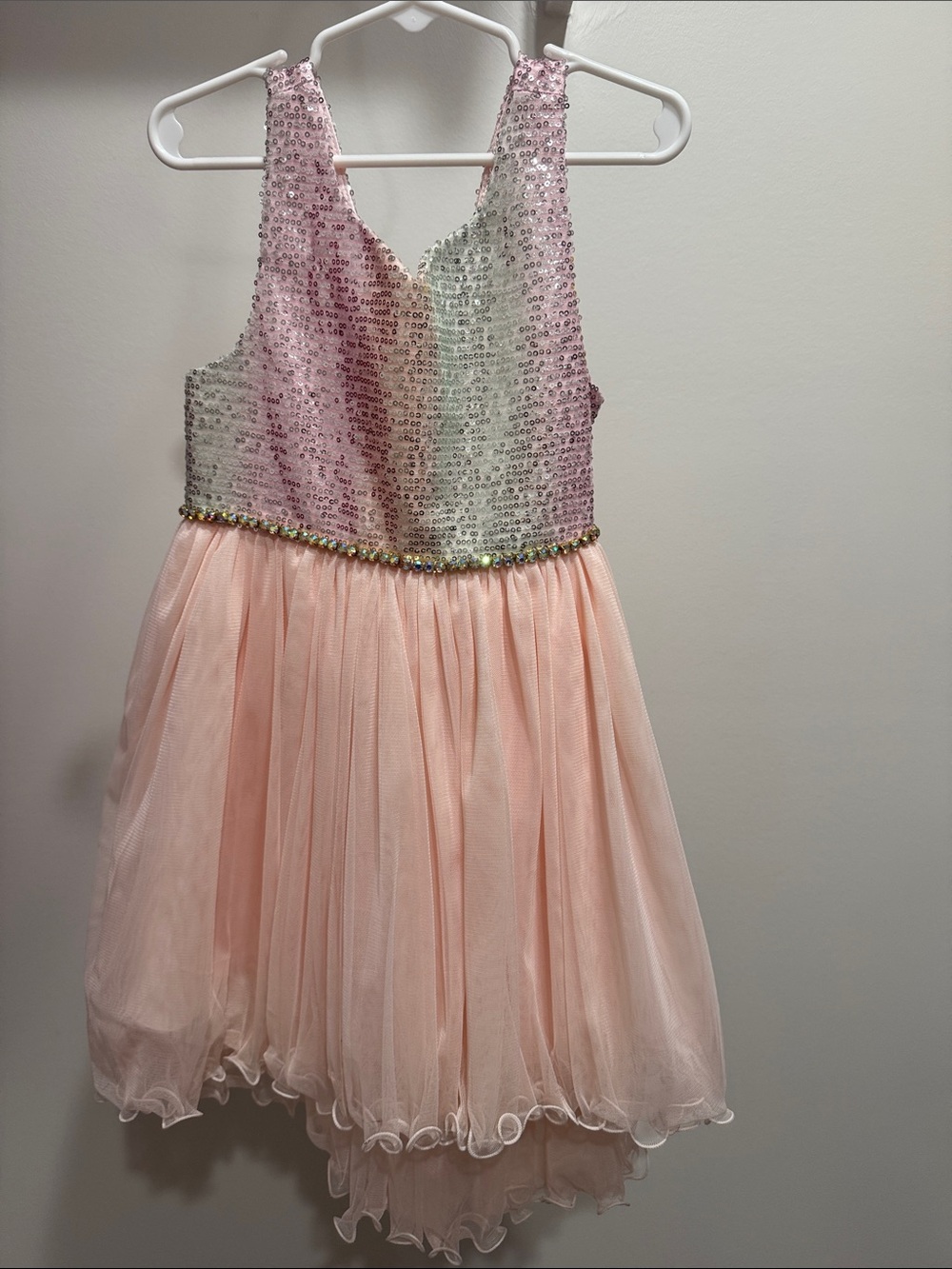 Sequin Bodice Pink Tulle Party Dress